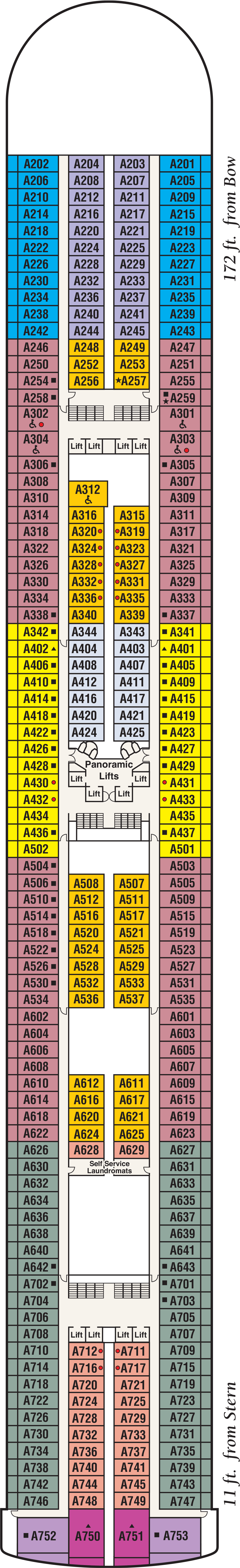 Aloha (Deck 12) deck plan for Crown Princess