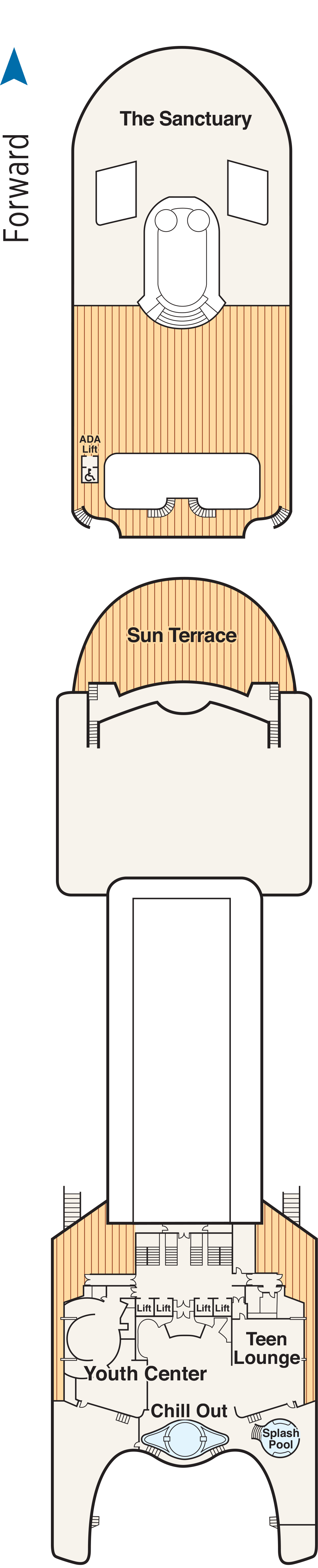 Sports (Deck 17) deck plan for Crown Princess