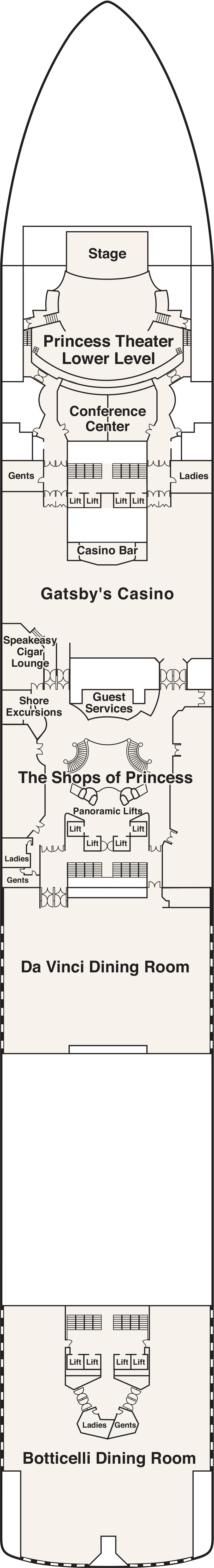Fiesta (Deck 6) deck plan for Crown Princess