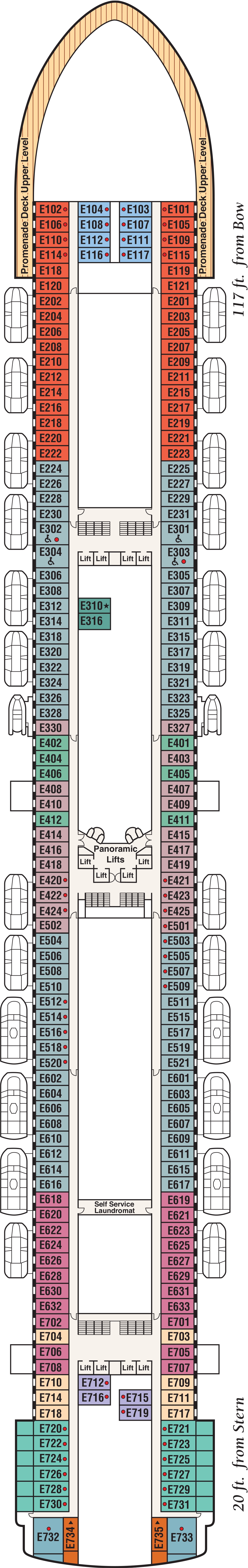 Emerald (Deck 8) deck plan for Crown Princess