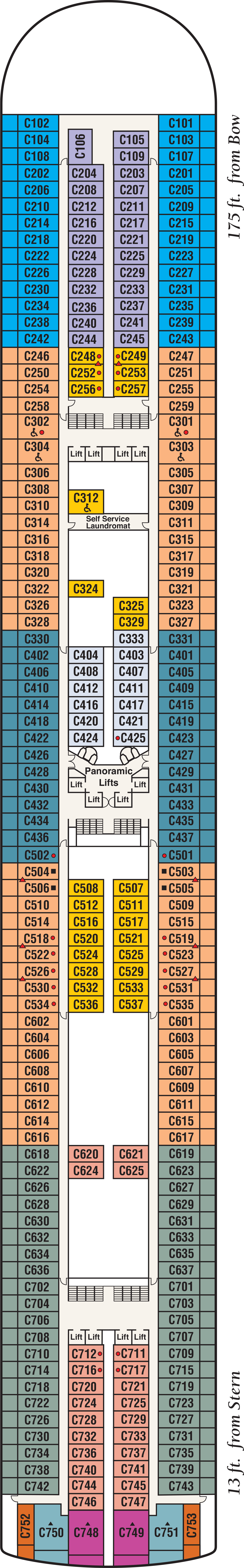 Caribe (Deck 10) deck plan for Emerald Princess