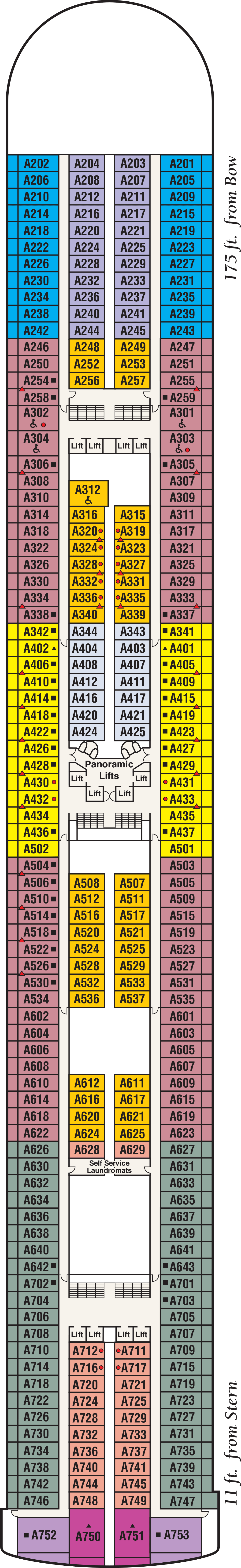 Aloha (Deck 12) deck plan for Emerald Princess