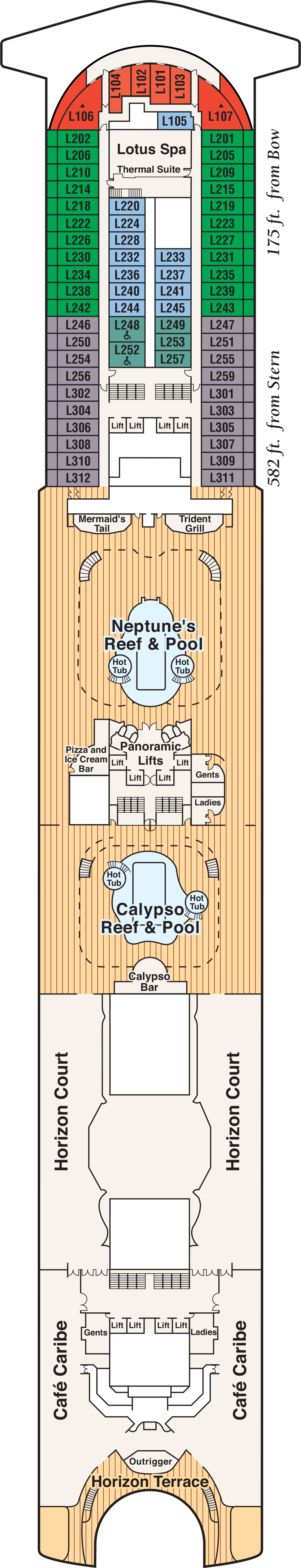 Lido (Deck 15) deck plan for Emerald Princess