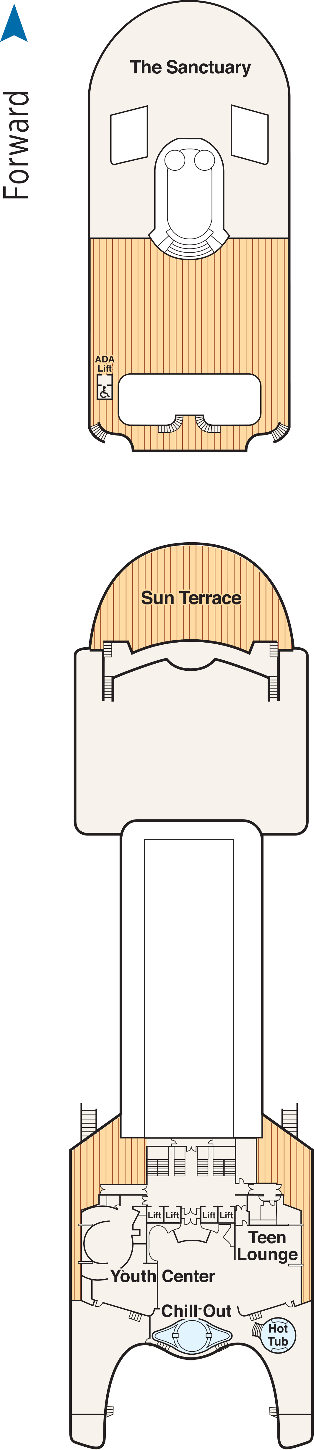 Sports (Deck 17) deck plan for Emerald Princess