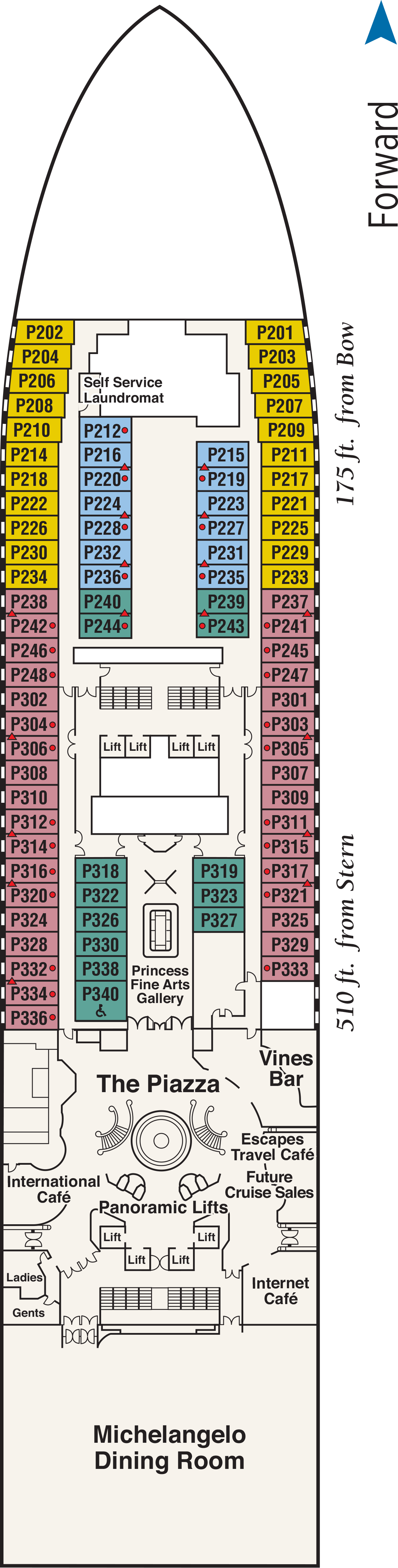 Plaza (Deck 5) deck plan for Emerald Princess