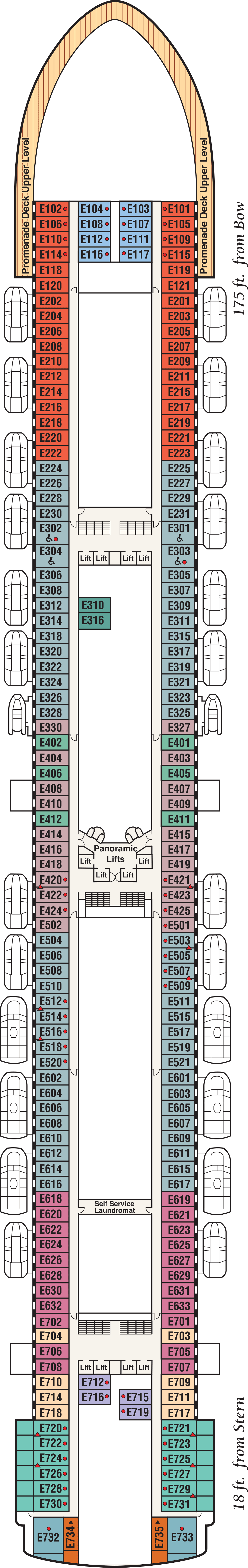 Emerald (Deck 8) deck plan for Emerald Princess