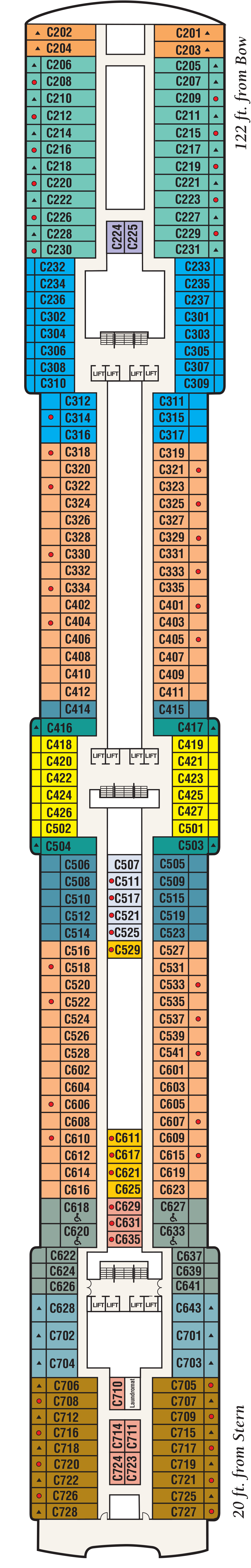 Caribe (Deck 10) deck plan for Coral Princess