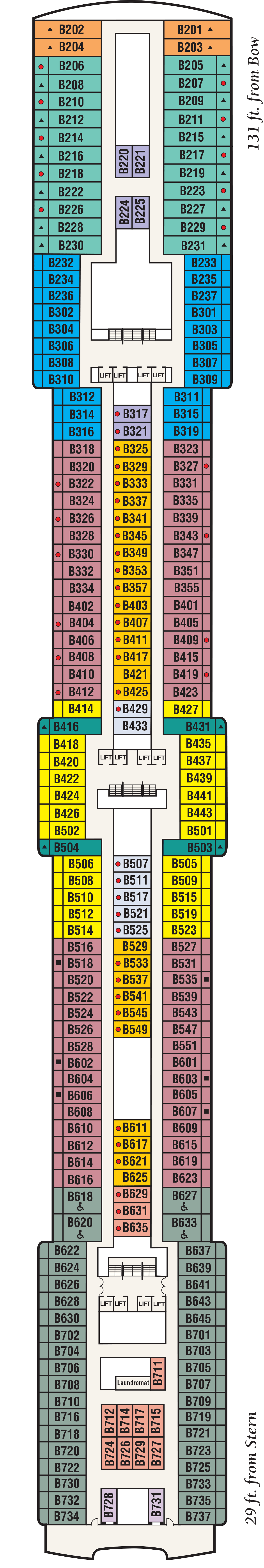 Baja (Deck 11) deck plan for Coral Princess