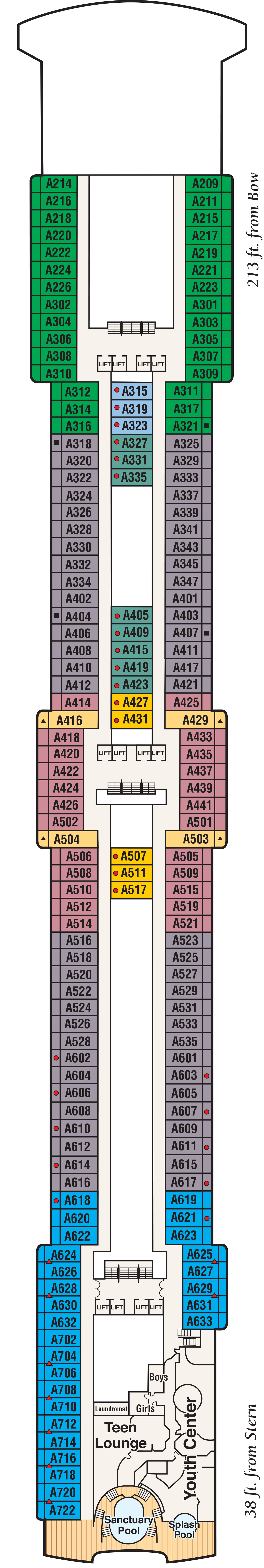 Aloha (Deck 12) deck plan for Coral Princess