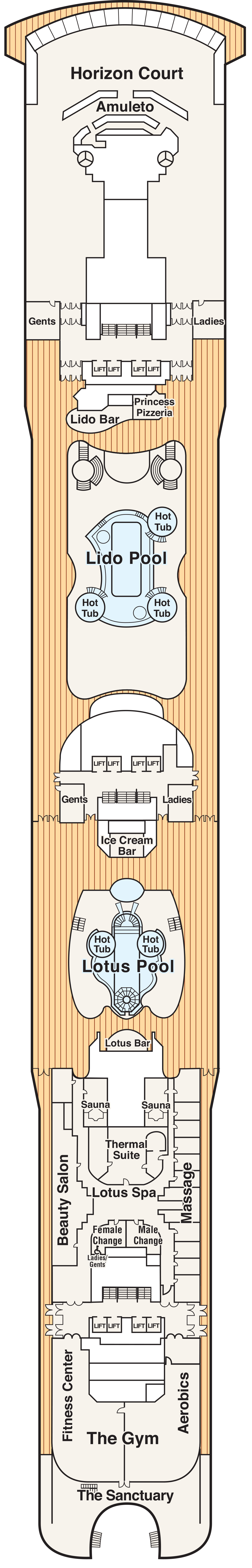 Lido (Deck 14) deck plan for Coral Princess