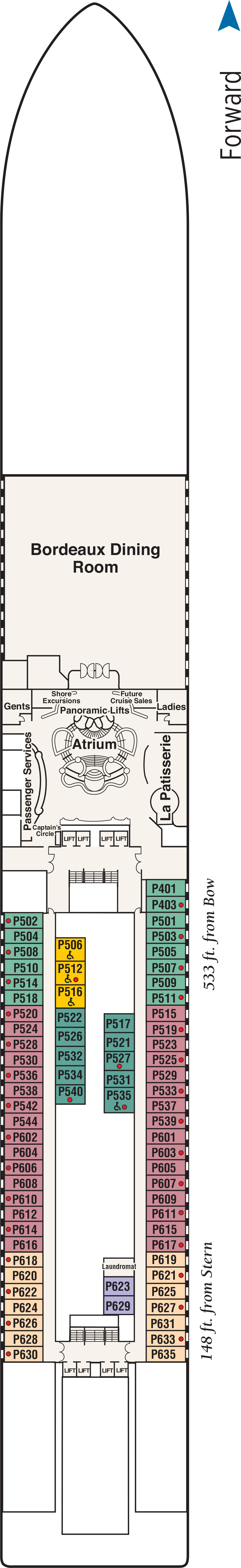 Plaza (Deck 5) deck plan for Coral Princess