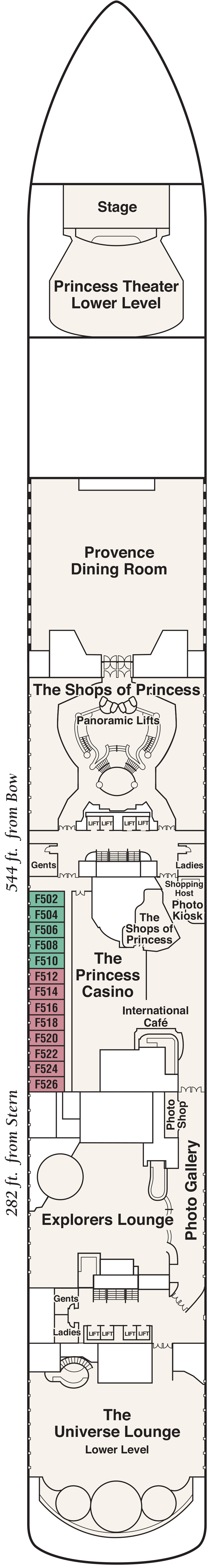 Fiesta (Deck 6) deck plan for Coral Princess