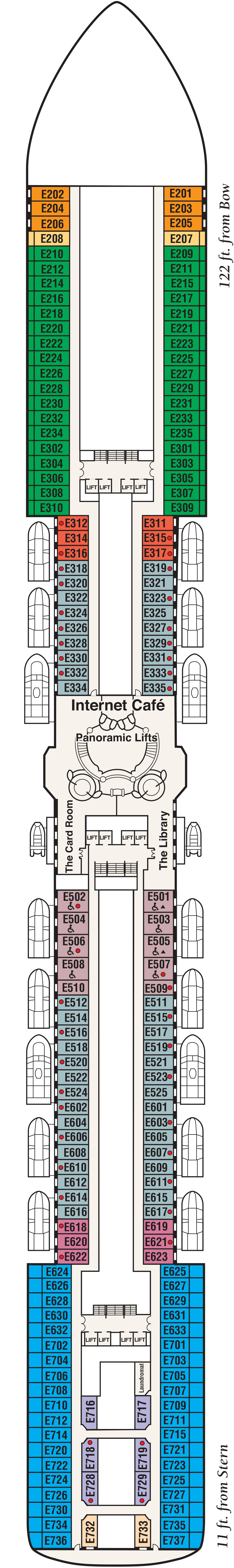 Emerald (Deck 8) deck plan for Coral Princess