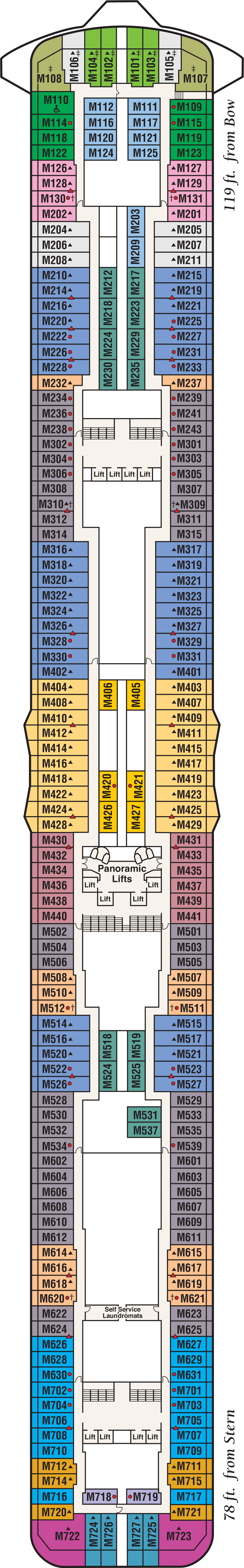 Marina (Deck 15) deck plan for Majestic Princess