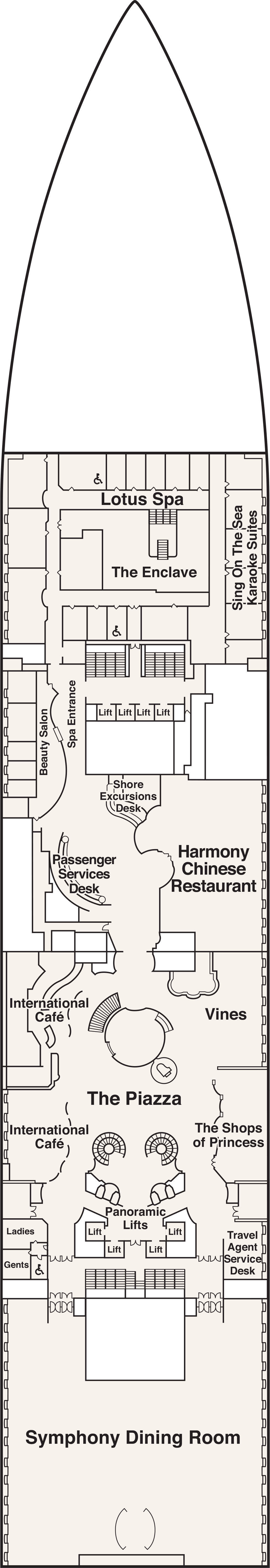 Plaza (Deck 5) deck plan for Majestic Princess
