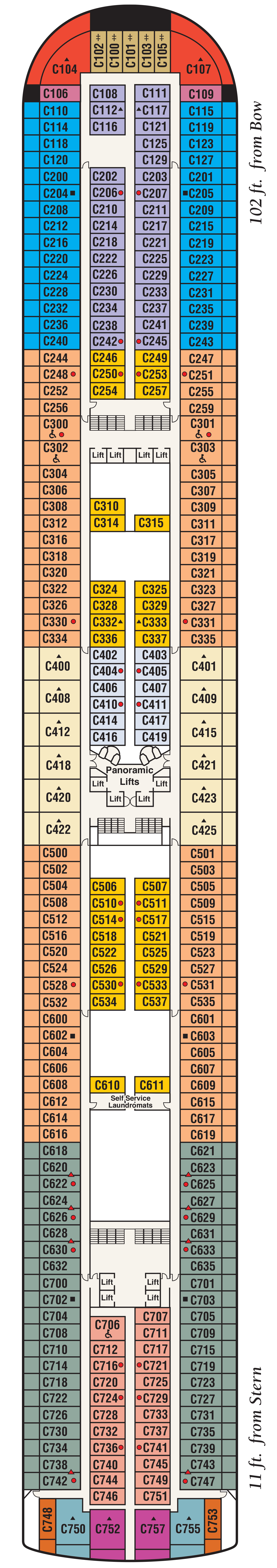 Caribe (Deck 10) deck plan for Diamond Princess