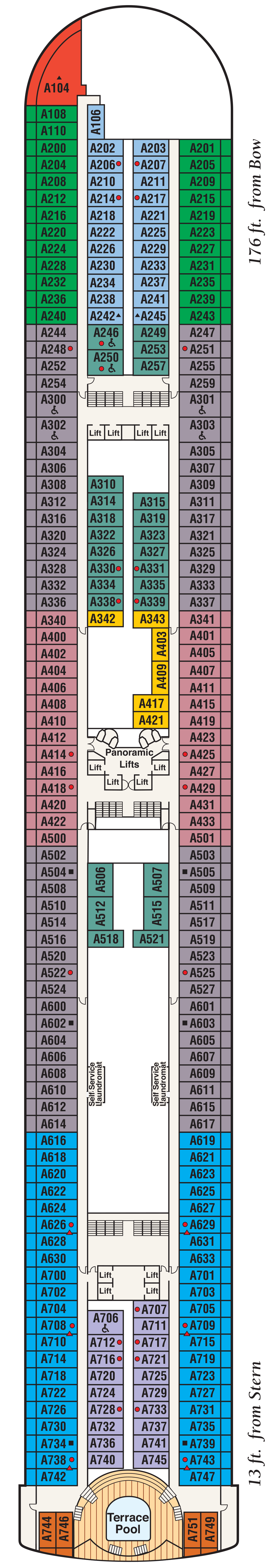 Aloha (Deck 12) deck plan for Diamond Princess
