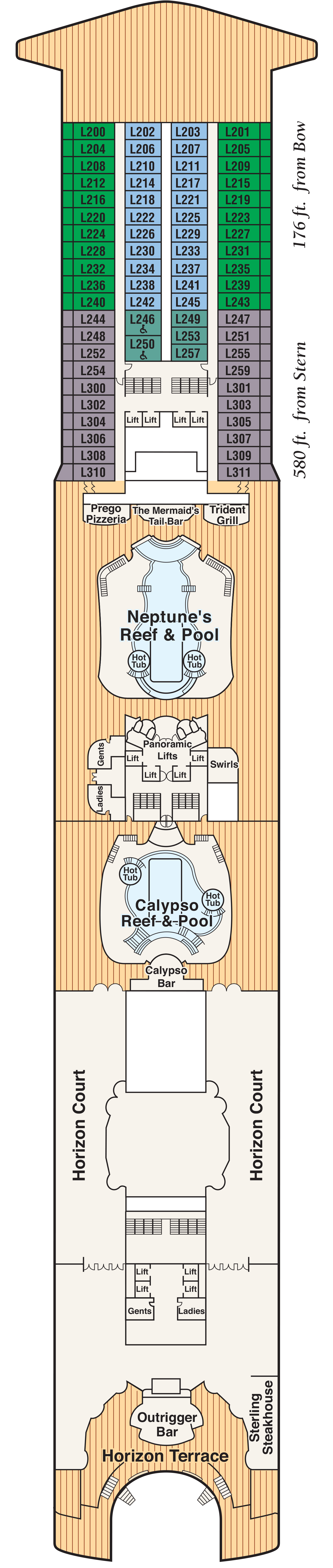 Lido (Deck 14) deck plan for Diamond Princess