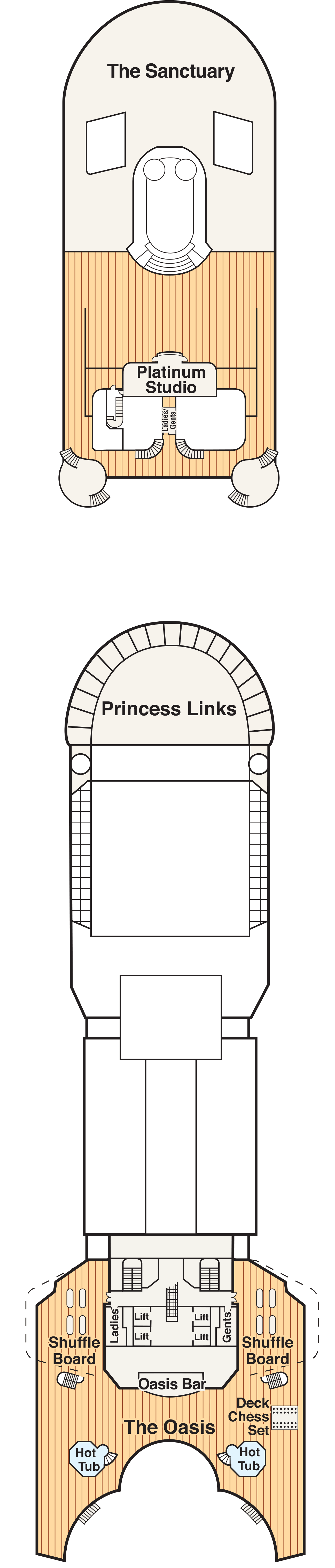 Sports (Deck 16) deck plan for Diamond Princess