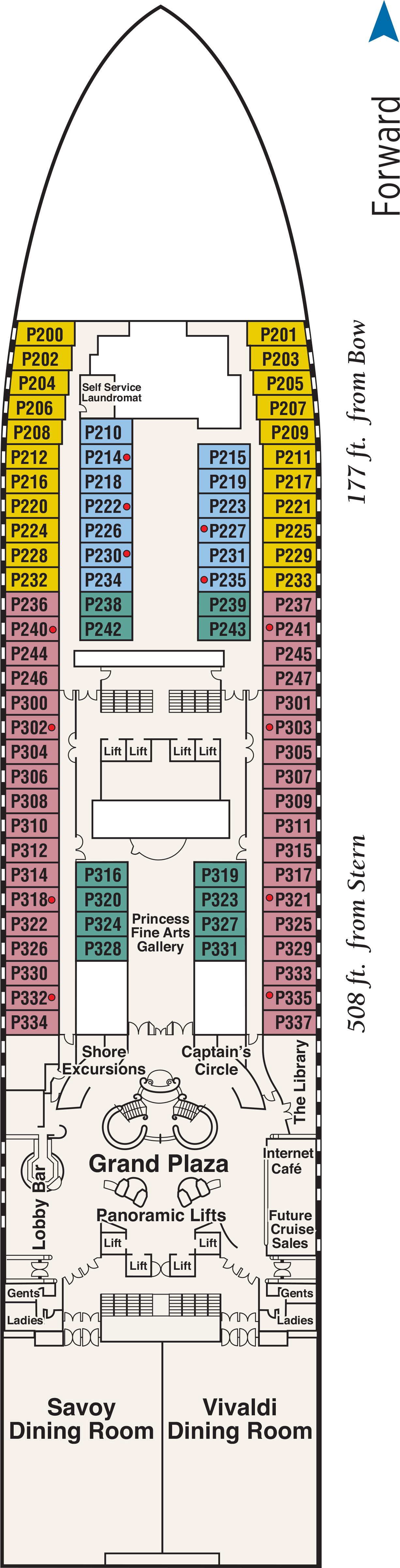 Plaza (Deck 5) deck plan for Diamond Princess