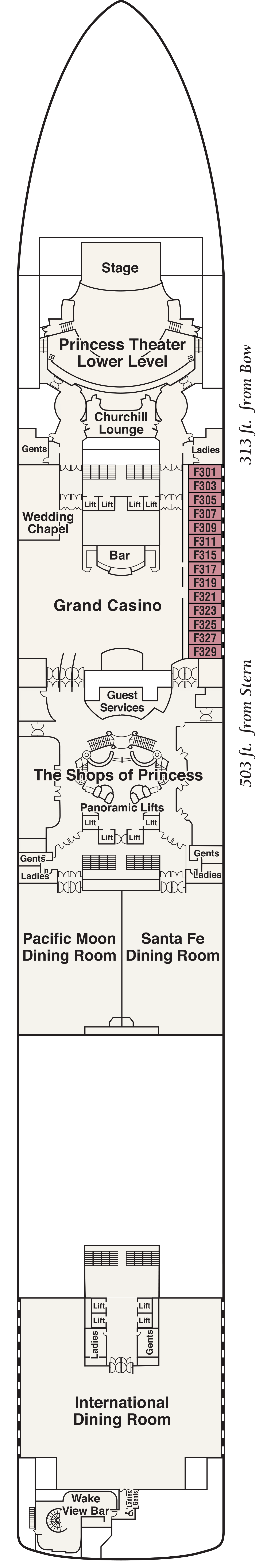 Fiesta (Deck 6) deck plan for Diamond Princess