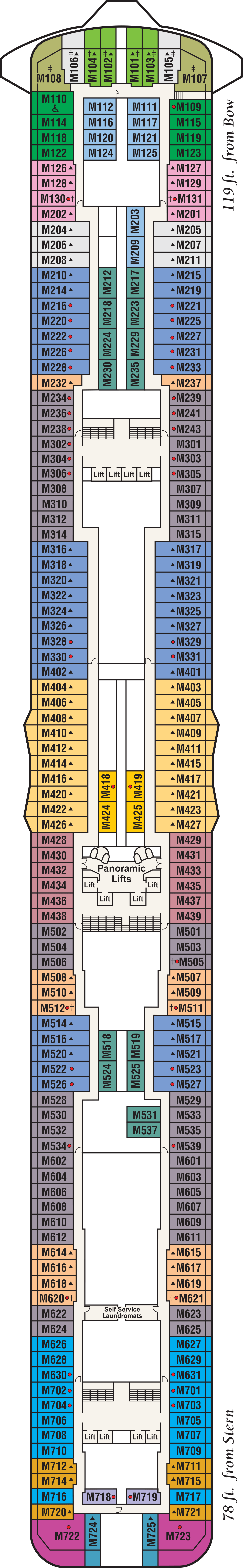 Marina (Deck 15) deck plan for Enchanted Princess