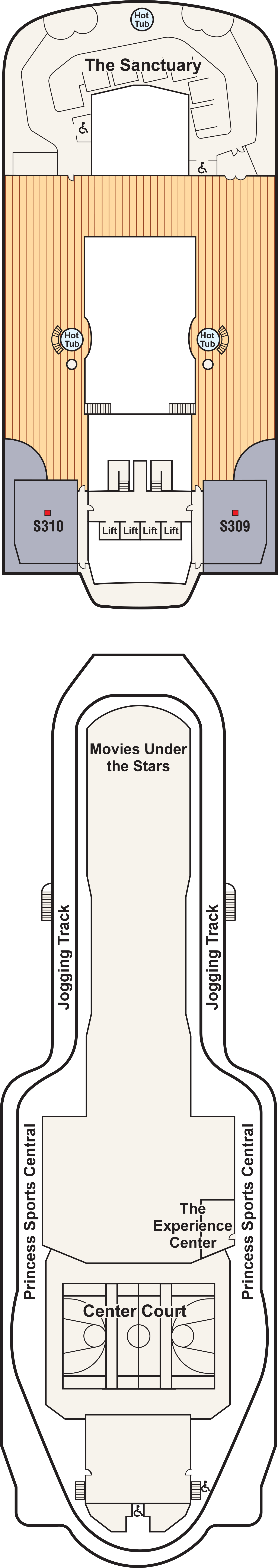 Sky (Deck 18) deck plan for Enchanted Princess
