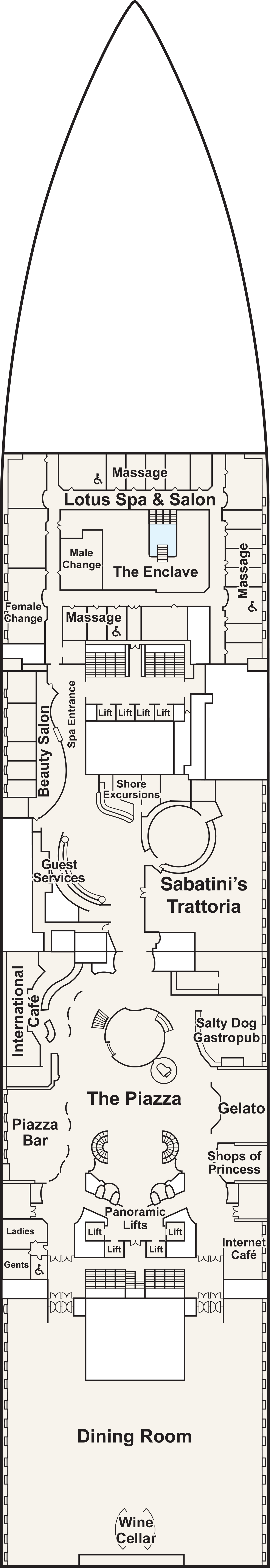 Plaza (Deck 5) deck plan for Enchanted Princess