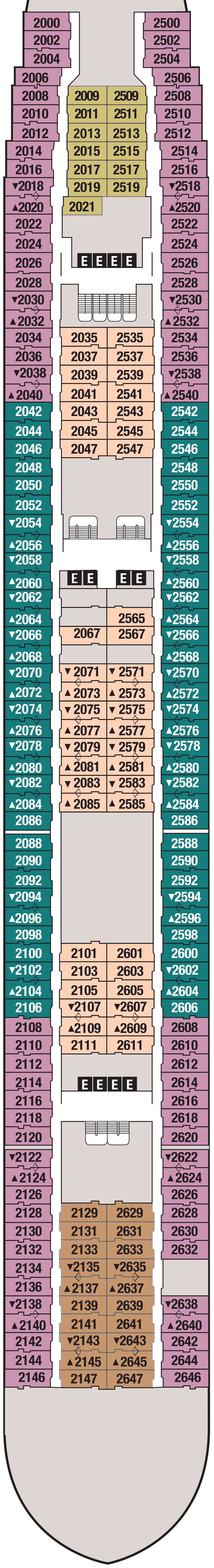 Deck 2 deck plan for Disney Magic