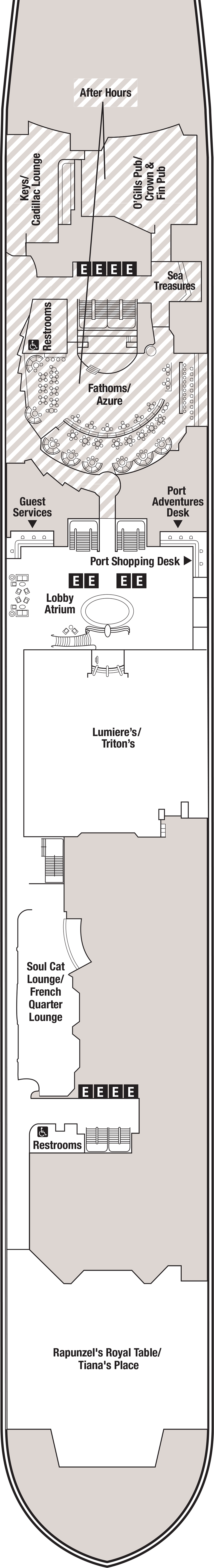 Deck 3 deck plan for Disney Magic