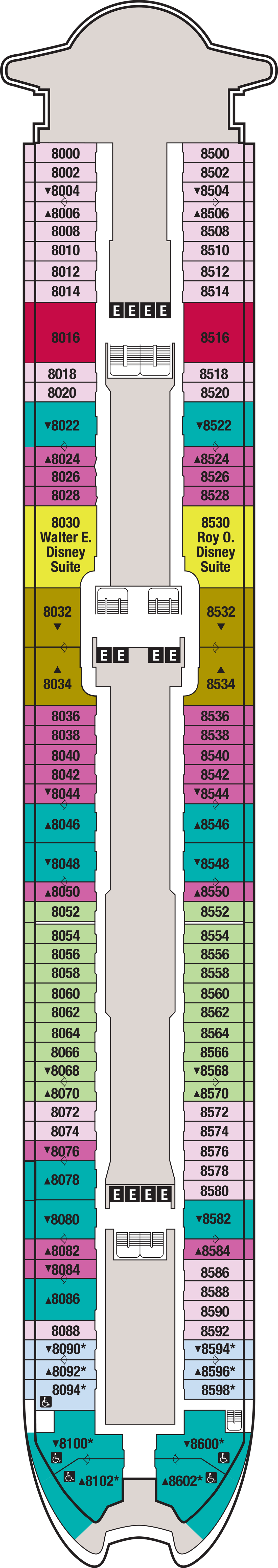 Deck 8 deck plan for Disney Magic