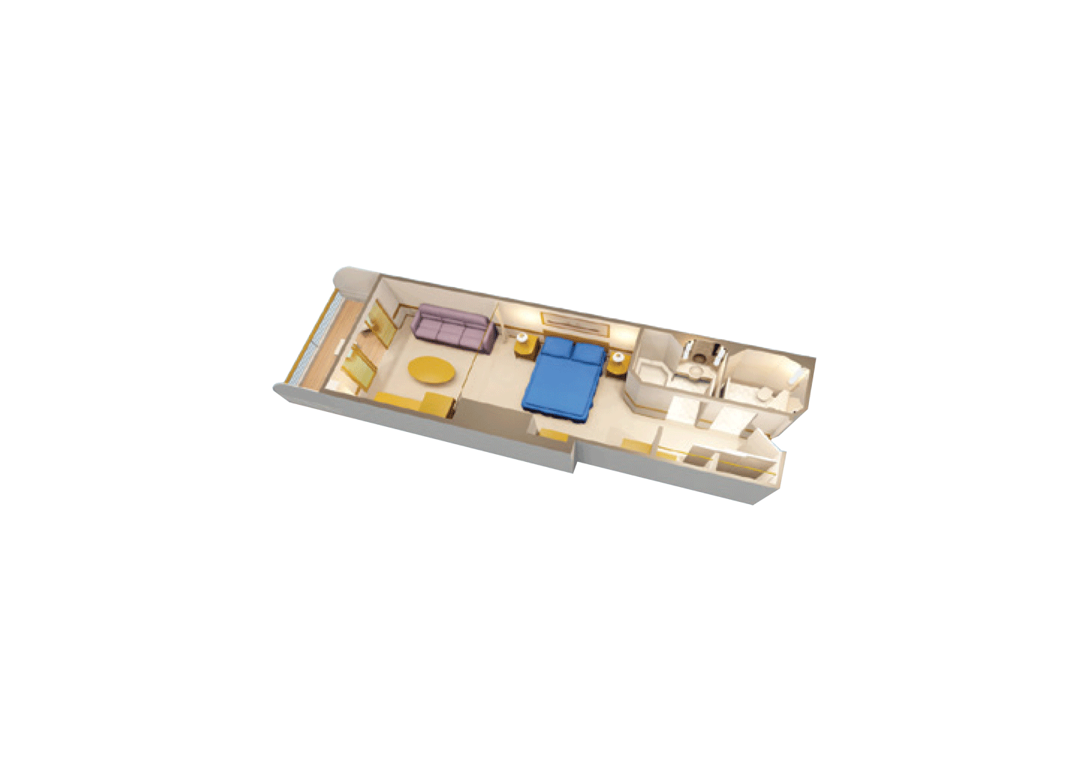 Deluxe Oceanview Stateroom with Verandah - Schematic