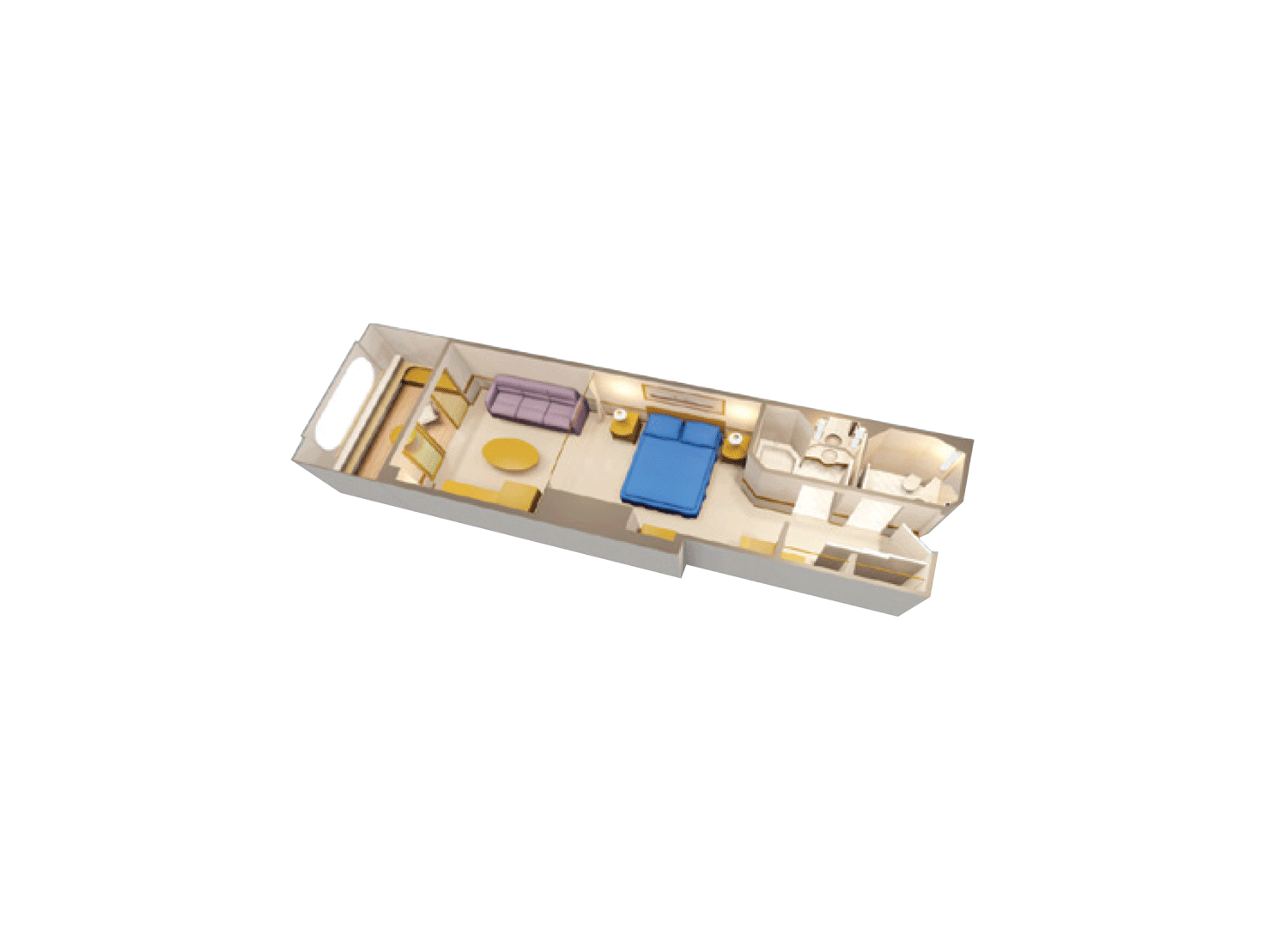 Deluxe Oceanview Stateroom with Verandah - Schematic
