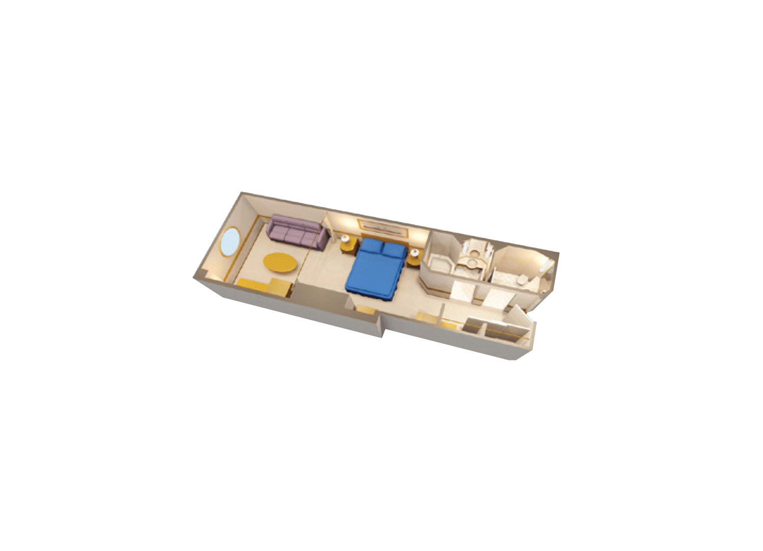 Deluxe Oceanview Stateroom - Schematic