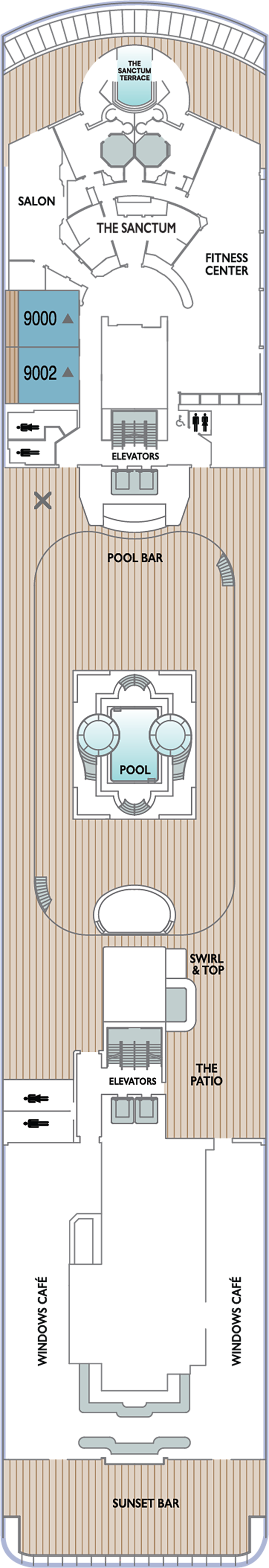 Deck 9 deck plan for Azamara Quest