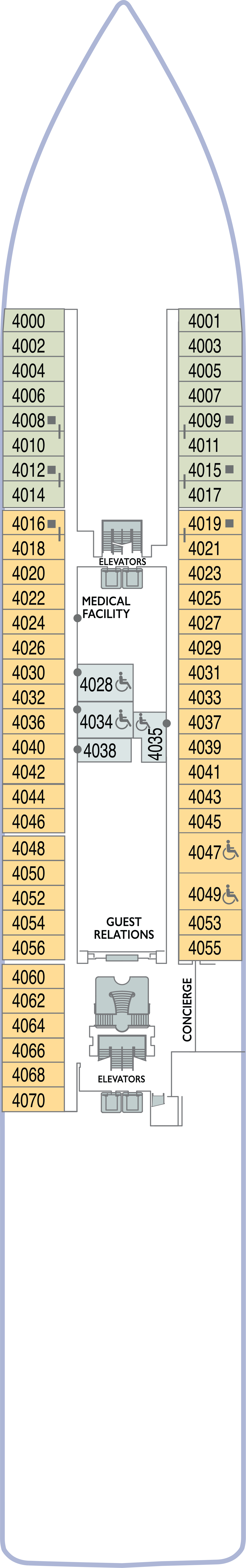 Deck 4 deck plan for Azamara Quest