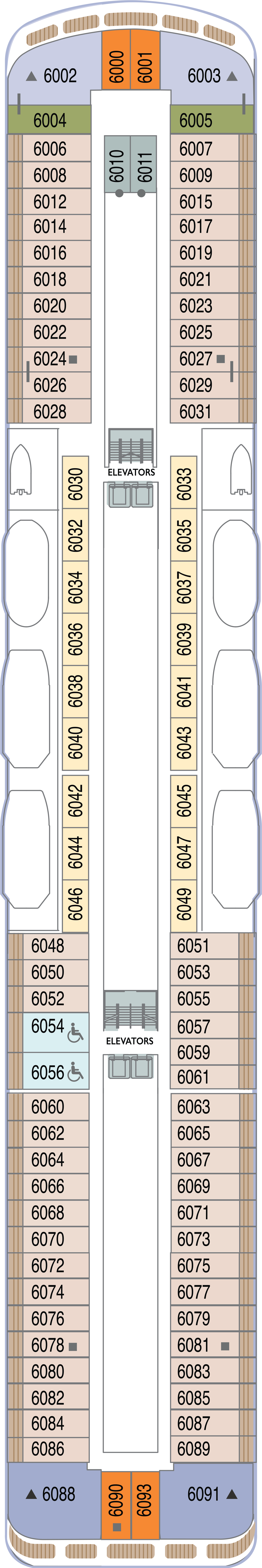 Deck 6 deck plan for Azamara Quest