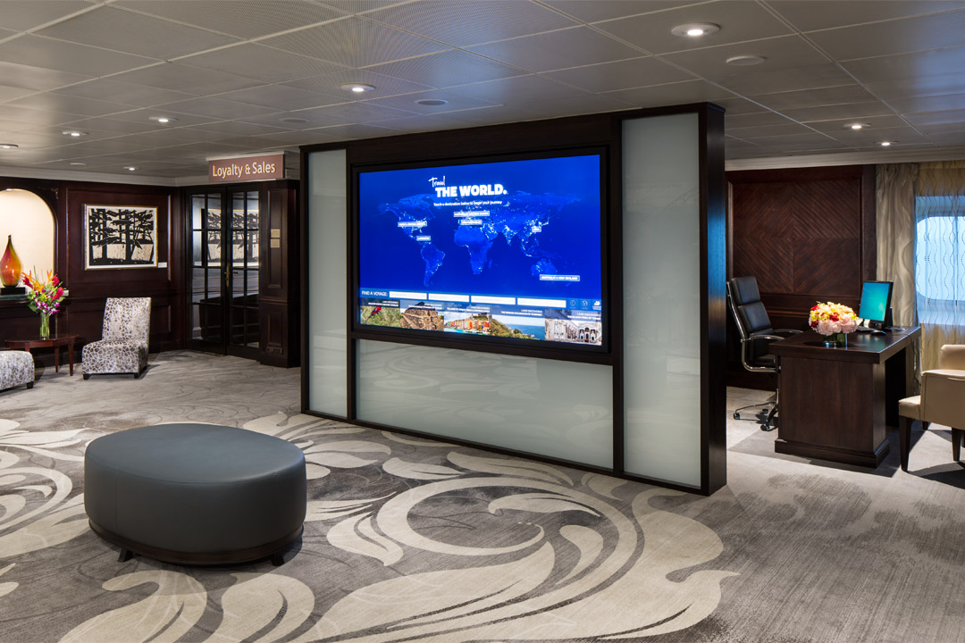  Explore the world on a 100’ screen in the new Inspiration Center aboard <em>Azamara Journey</em> 
