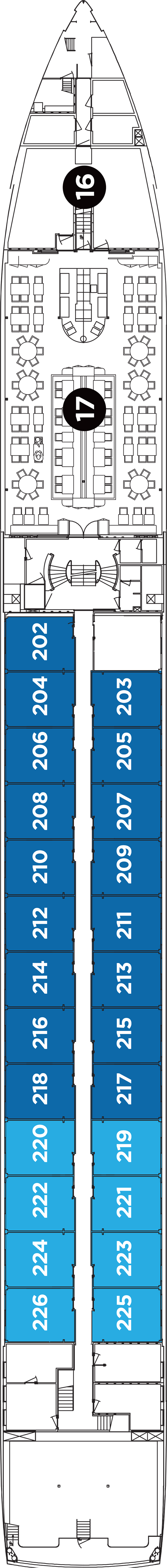 Sapphire (Deck 2) deck plan for Avalon Visionary