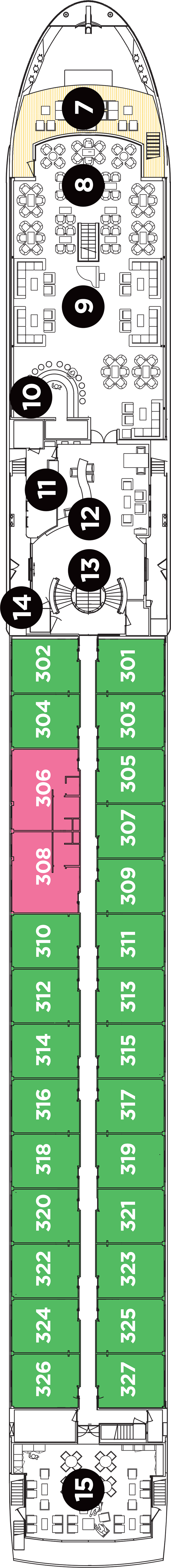 Royal (Deck 3) deck plan for Avalon Visionary