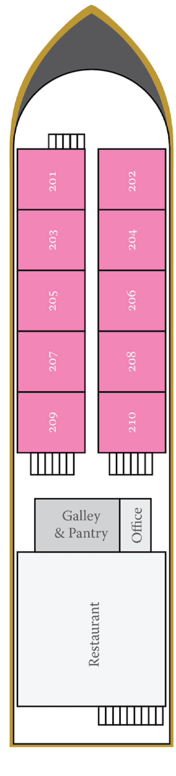 Main (Deck 1) deck plan for Ganges Voyager 