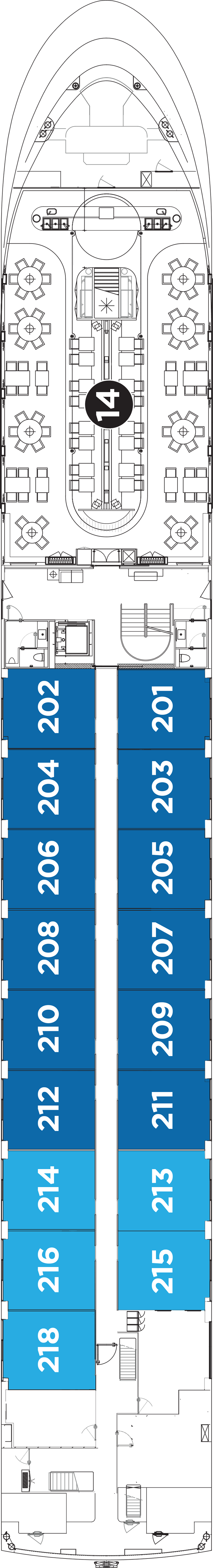 Sapphire (Deck 2) deck plan for Avalon Alegria
