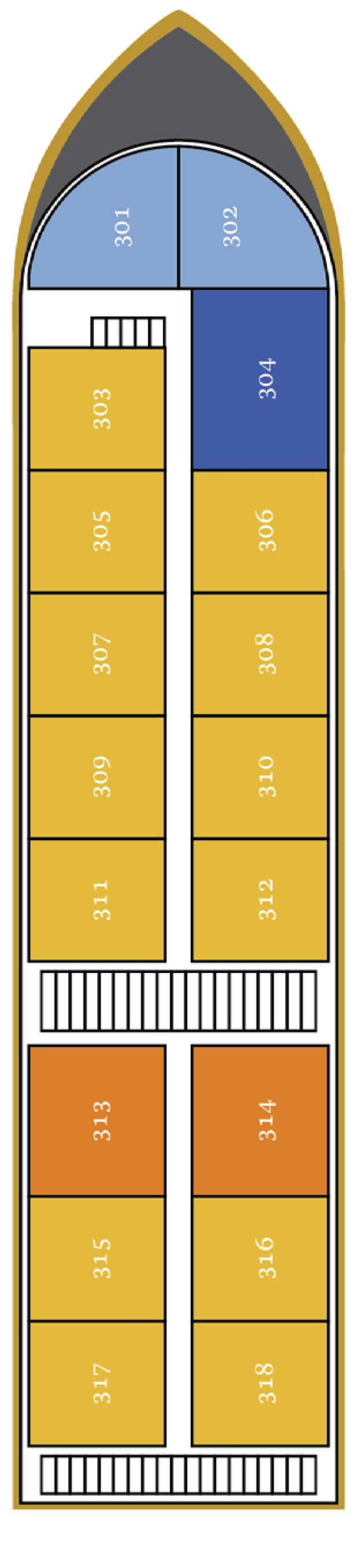 Upper (Deck 2) deck plan for MS Farah