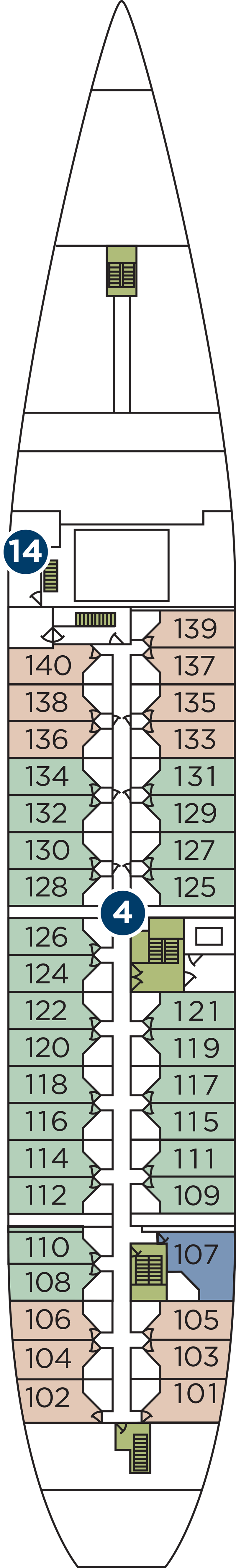 Deck 1 deck plan for Wind Star