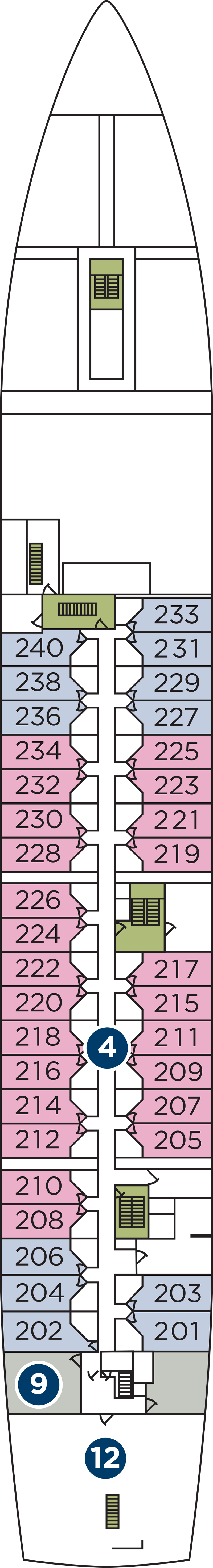 Deck 2 deck plan for Wind Star
