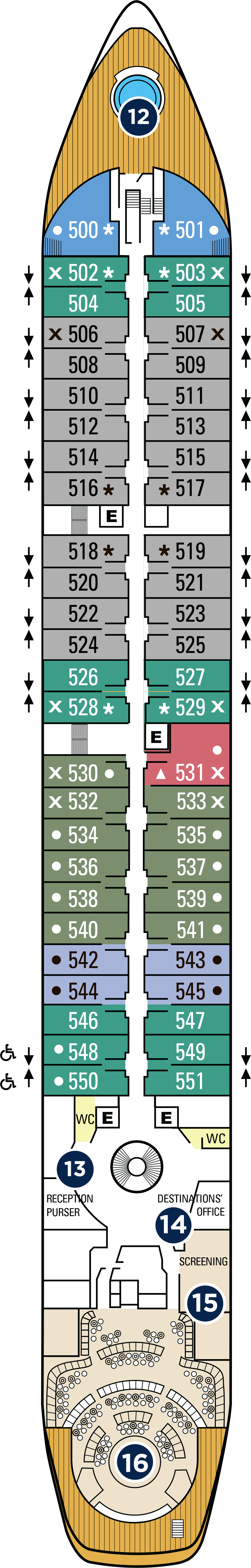 Deck 5 deck plan for Star Legend