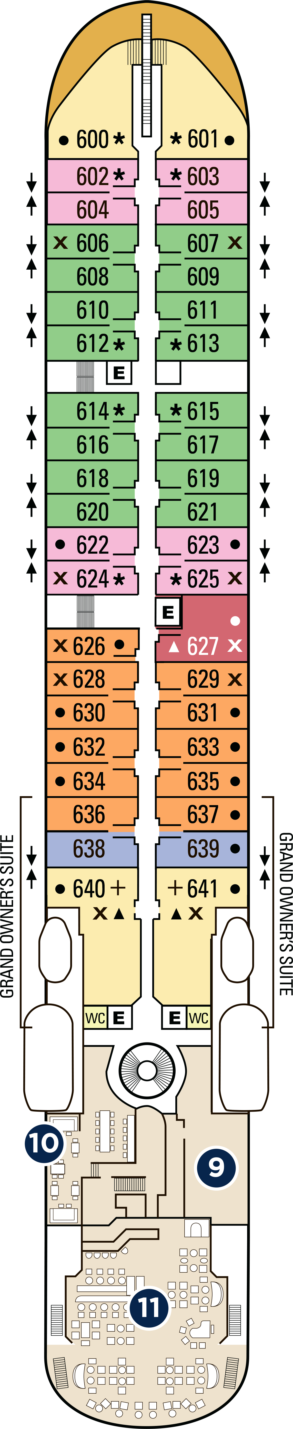 Deck 6 deck plan for Star Legend