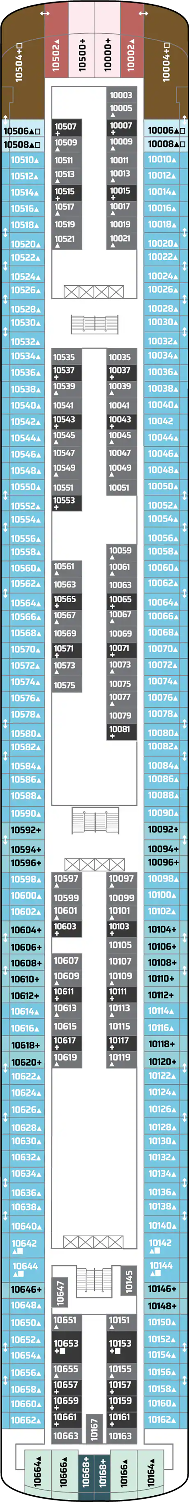 Deck 10 deck plan for Norwegian Jewel