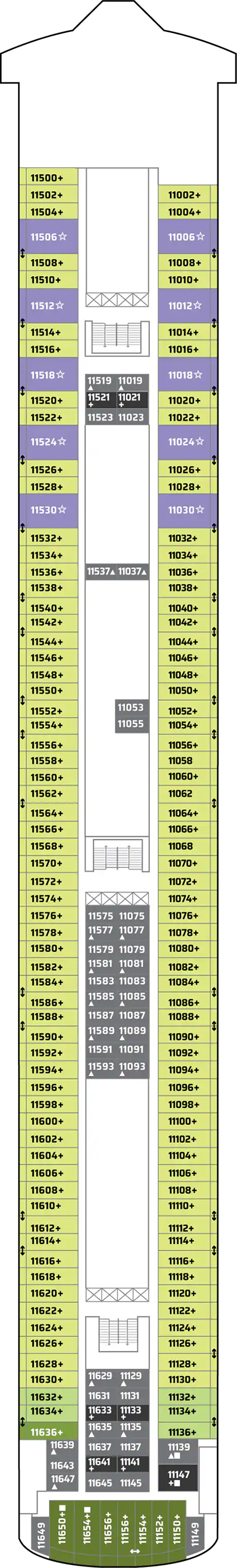Deck 11 deck plan for Norwegian Jewel