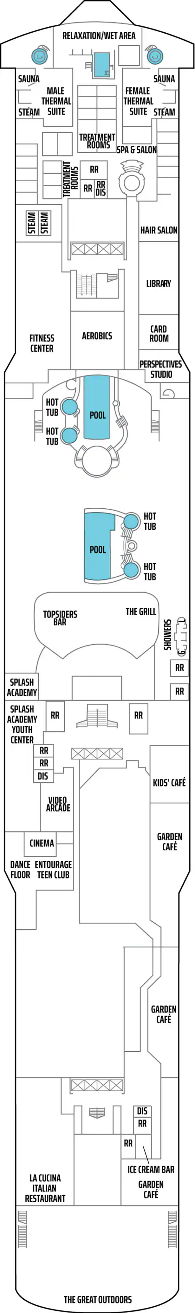 Deck 12 deck plan for Norwegian Jewel